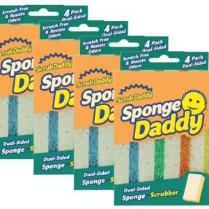 Scrub Daddy Sponge Daddy Non-Scratch Sponges – 4 Count | Multi-Surface Cleaning Pack