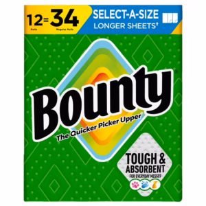 Bounty Select-A-Size 2-Ply Paper Towels – 12 Rolls, 119 Sheets Each – Strong & Absorbent