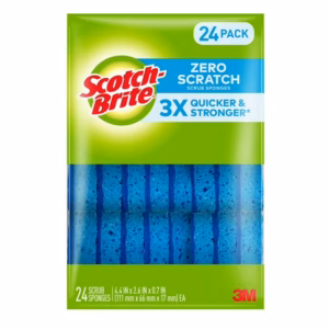 Scotch-Brite Zero Scratch Scrub Sponges – 24 Count, Individually Wrapped