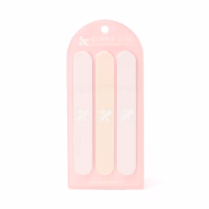 Olive & June Pink Emory Board Nail File – 3-Pack (Unisex)