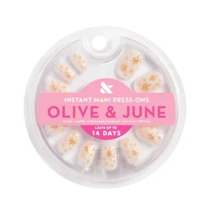 Olive & June Instant Mani Short Round Press-On Nails – Confetti Sparkle, 42 Pieces